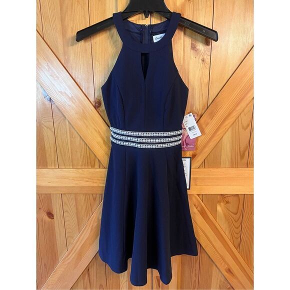 EMERALD SUNDAE Juniors' Embellished-Waist A-Line Dress size XXS nwt (3356) - Picture 1 of 7
